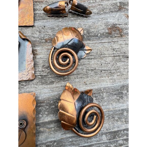 Rebajes Jewelry Collection - Vintage 1950s Modernist Designer Copper - 13 Pieces - Picture 7 of 10